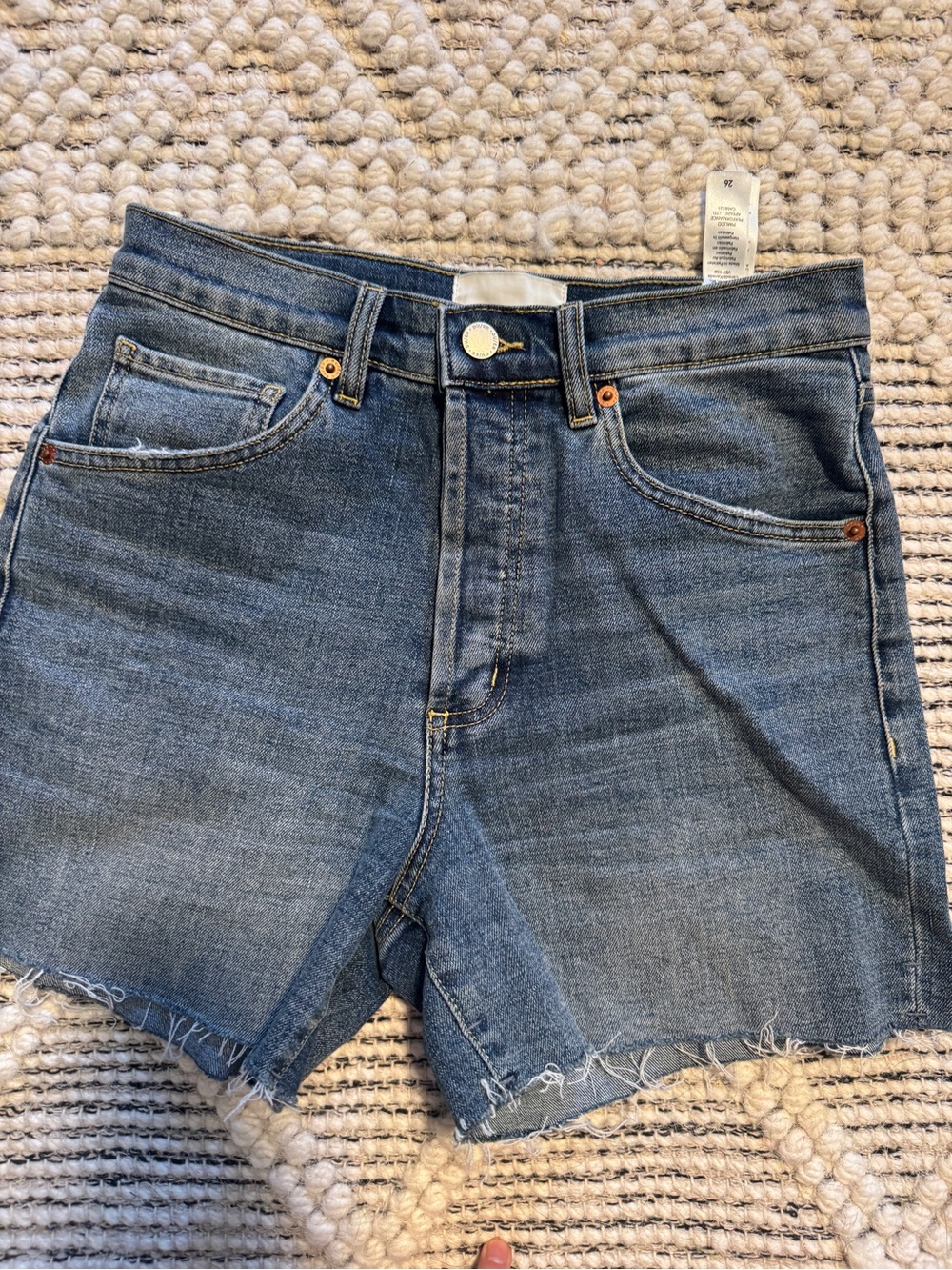 Classic Mid Blue Denim Jean Shorts